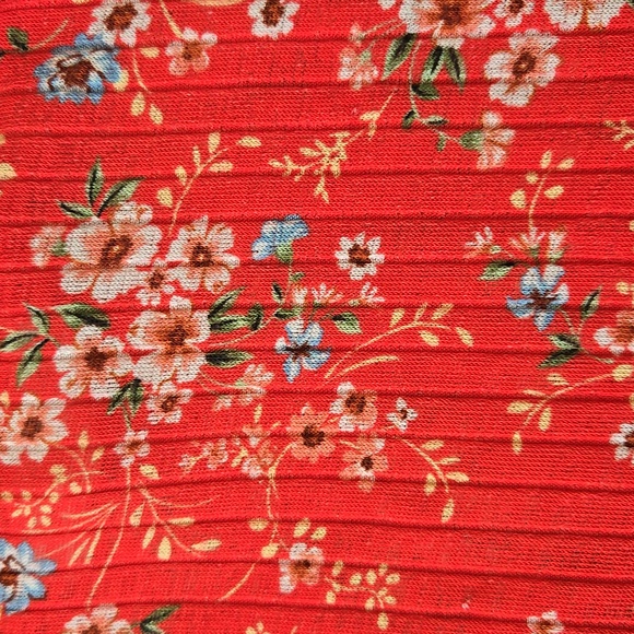 Socialite bodysuit ruffle sleeve floral red medium - Picture 3 of 9